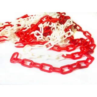Łańcuch plastikowy 3mm biało-czerwony (metr bieżący)