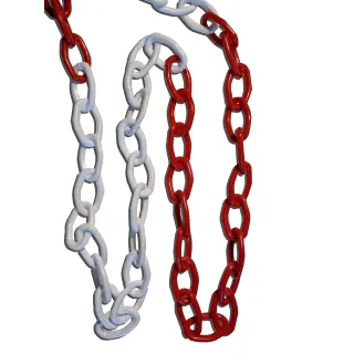 Łańcuch plastikowy 5,5 mm - romboidalny biało-czerwony (metr bieżący)