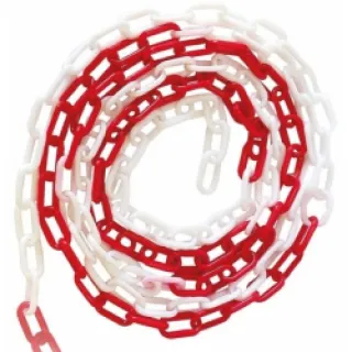 Plastikowy łańcuch 5mm biało-czerwony (metr bieżący)