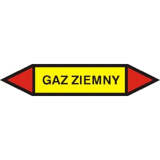 Tabliczka na rurociągi Gaz ziemny znak na płycie PCV (R-G10)