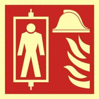 Znak dźwig dla straży pożarnej na Płycie Świecącej (BB022 B1 10x10cm)