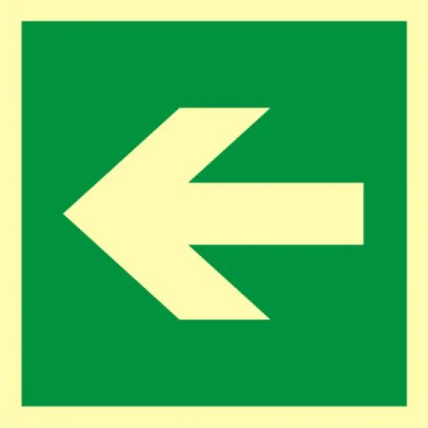Znak kierunek drogi ewakuacyjnej na Folii Świecącej (AA013)