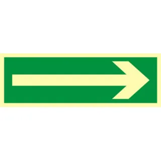 Znak kierunek drogi ewakuacyjnej na Płycie Świecącej (AA008)