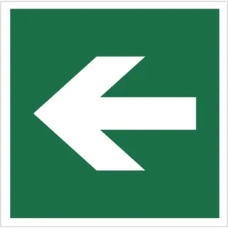 Znak Kierunek drogi ewakuacyjnej strzałka na Folii Świecącej (114)