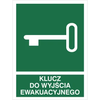 Znak klucz do wyjścia ewakuacyjnego na Folii Świecącej (117-01)
