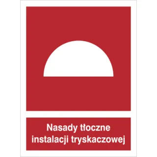 Znak nasady tłoczne instalacji tryskaczowej na Folii Samoprzylepnej (228-01)