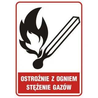 Znak ostrożnie z ogniem -stężenie gazów (JD003)