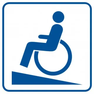 Znak podjazd dla inwalidów na Folii Samoprzylepnej (RA072)