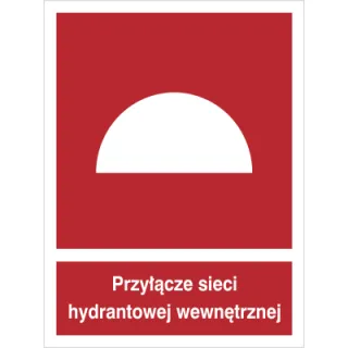 Znak przyłącze sieci hydrantowej wewnętrznej  na płycie PCV (229-01)