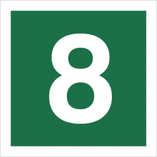 Znak stacja ewakuacyjna nr 8 na Płycie Świecącej (120-21)