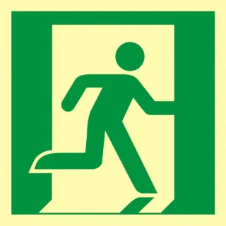 Znak wyjście ewakuacyjne (prawostronne) na Folii Świecącej (AAE002)