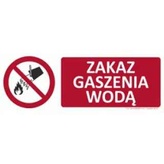 Znak Zakaz gaszenia wodą (T234)