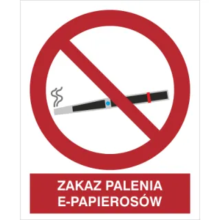 Znak zakaz palenia e-papierosów na Folii Samoprzylepnej (209-E)