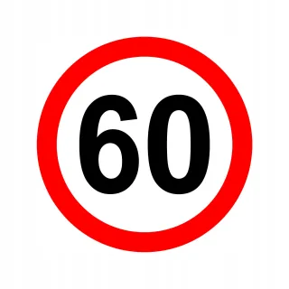 Nalepka limit prędkości 60 km/h (klasa 2)