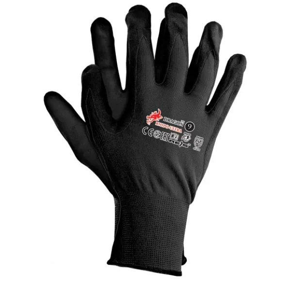 Rękawice ochronne czarne z nylonu RNypo-Ultra