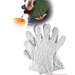 Rękawice ochronne z folii jednorazowe L foliowe
