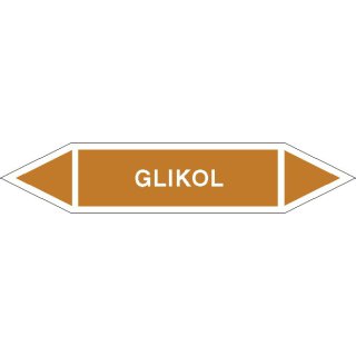 Tabliczka na rurociągi Glikol znak na folii zwykłej 
