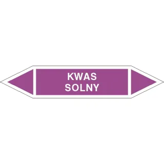 Tabliczka na rurociągi Kwas solny znak na Folii Samoprzylepnej (R-KZ07)