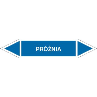 Tabliczka na rurociągi Próżnia znak na płycie PCV