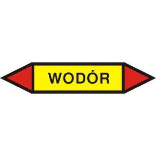 Tabliczka na rurociągi Wodór znak na folii zwykłej