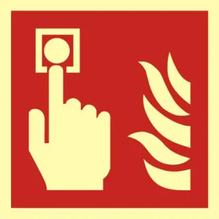 Znak alarm pożarowy ROP na płycie PCV (BAF005)