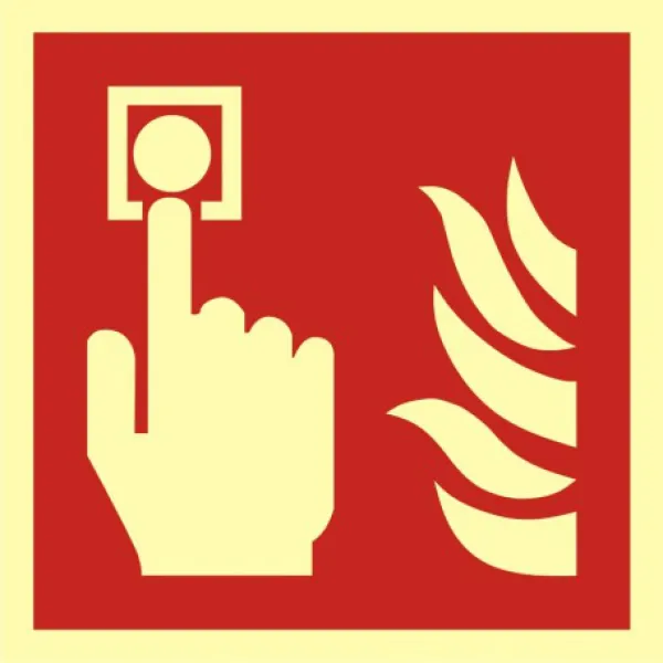 Znak alarm pożarowy ROP na Folii Świecącej (BAF005)