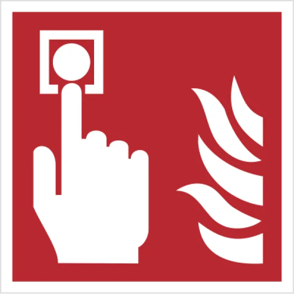 Znak alarm pożarowy ROP na Folii Świecącej (F05)