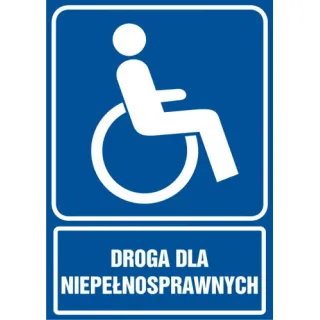Znak Droga dla niepełnosprawnych na płycie PCV (RB027)