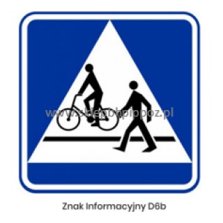 Znak drogowy METALOWY Przejście dla pieszych i przejazd dla rowerzystów Znak informacyjny D6b