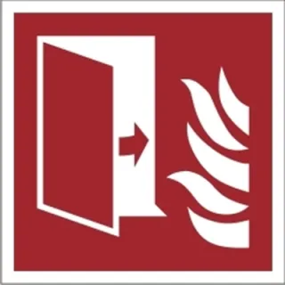 Znak drzwi przeciwpożarowe na Płycie Świecącej (F07