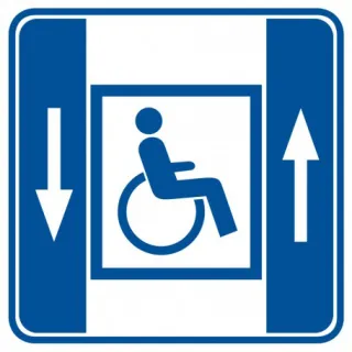 Znak Dźwig dla niepełnosprawnych na Folii Samoprzylepnej (RA044)