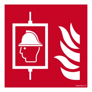 Znak Dźwig dla straży pożarnej na płycie PCV (BF017)
