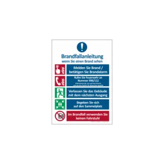 Znak Instrukcja Pożarowa- graficzna w języku niemiecki (IN001DE)