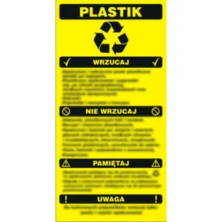 Znak Instrukcja segregacji odpadów- plastik (PA087)