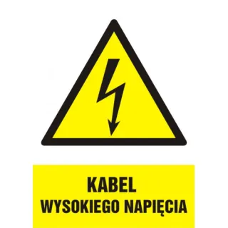 Znak Kabel wysokiego napięcia na Folii Samoprzylepnej (HA005)