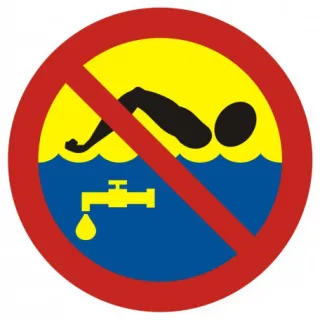 Znak Kąpiel zabroniona- woda pitna na Płycie PCV (OH015)
