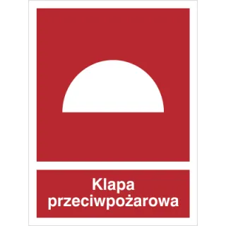 Znak klapa przeciwpożarowa na Folii Samoprzylepnej (226-01)