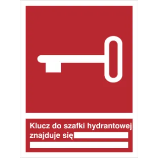 Znak klucz do szafki hydrantowej znajduje się na Folii Świecącej (230)