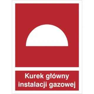 Znak kurek główny instalacji gazowej na Folii Samoprzylepnej (221)