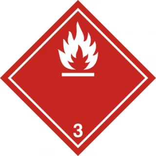 Znak materiały ciekłe zapalne na Folii Samoprzylepnej (MB111)