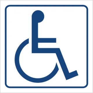 Znak miejsce dla inwalidów na wózkach na Folii Samoprzylepnej (823-55)