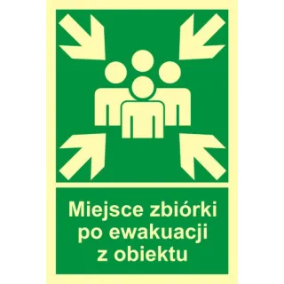 Znak miejsce zbiórki po ewakuacji z obiektu na Folii Samoprzylepnej (AC057)