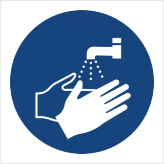 Znak nakaz mycia rąk na płycie PCV (M11) (ISO 7010)