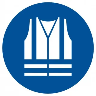 Znak nakaz stosowania kamizelki odblaskowej na Folii Samoprzylepnej (GJM015)