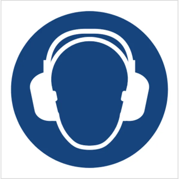 Znak nakaz stosowania ochrony słuchu na Folii Samoprzylepnej (M03) (ISO 7010)
