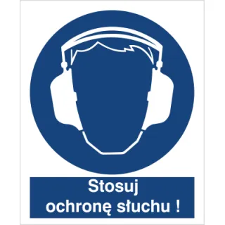 Znak nakaz stosowania ochrony słuchu na Folii Samoprzylepnej (404)