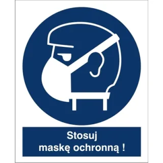 Znak nakaz Stosuj maskę ochronną na płycie PCV (423)