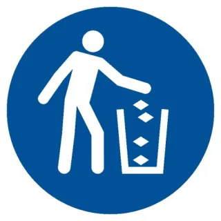 Znak nakaz używania kosza na śmieci na płycie PCV (GJM030)
