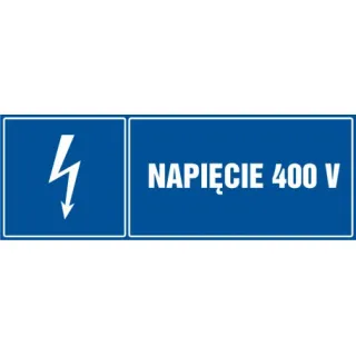 Znak Napięcie 400V na Folii Samoprzylepnej (HH048)