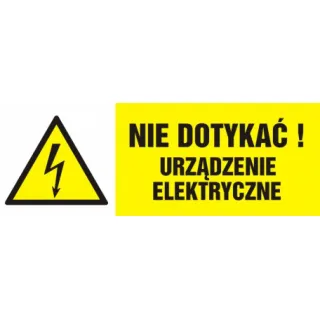 Znak Nie dotykać! Urządzenie elektryczne na płycie PCV (HB001)